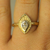 Dripping Sunshine Moissanite Ring