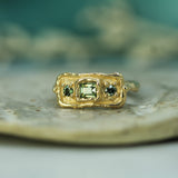 10k yellow gold green sapphire ring