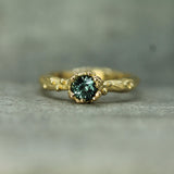 mermaid treasure teal sapphire ring