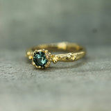 mermaid treasure teal sapphire ring