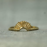 14k yellow gold sunrise ring