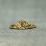 sunrise stacking ring in solid yellow gold