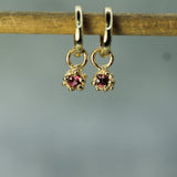 gold mermaid treasure sleeper charms on huggy hoops