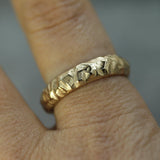 14k yellow gold jasper band on hand