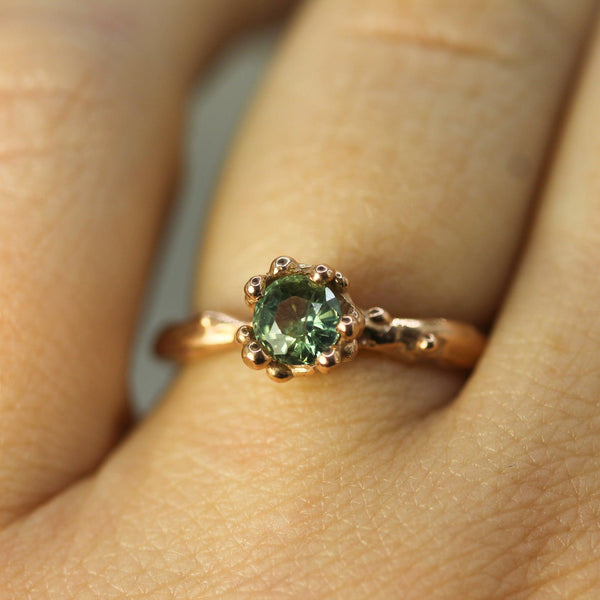 Mermaid Treasure Green Sapphire Ring