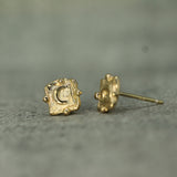 crescent moon earrings in 10k yellow gold