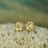 10k yellow gold moon studs