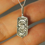 2mm white sapphire set in moon goodess