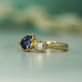 14k Yellow Gold with Sapphire & Diamond