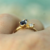 14k Yellow Gold with Sapphire & Diamond