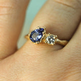 14k Yellow Gold with Sapphire & Diamond