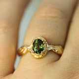 14k Yellow Gold & Green Sapphire