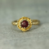 ruby set in 14k yellow gold ring