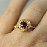 gold ruby ring pictured on hand