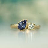 14k Yellow Gold with Sapphire & Diamond