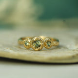 sage green sapphire yellow gold ring