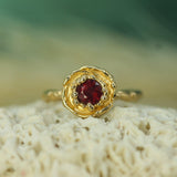 14k yellow gold ring with round ruby