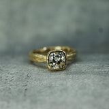 cushion cut lab-grown diamond engagement ring