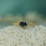 deep blue sapphire engagement ring