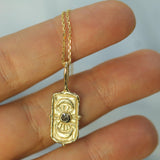 Moon Goddess Salt & Pepper Diamond Pendant