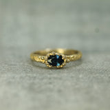 blue sapphire yellow gold ring