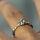 mermaid treasure salt & pepper diamond ring on hand