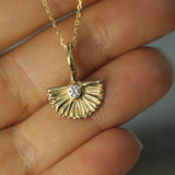 chasing sunsets lab-grown diamond pendant on hand