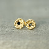 Dark Blue Ocean Pebble Studs