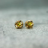 yellow sapphire gold studs