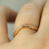 solid 14k rose gold flowing tides band