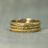 stacking textured gold rings