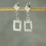 sterling silver open frame stud earrings