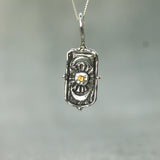 Moon Goddess Orange Sapphire Pendant