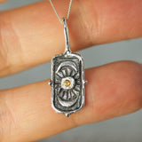 Moon Goddess Orange Sapphire Pendant