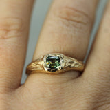 Forest Green Sapphire Signet Ring