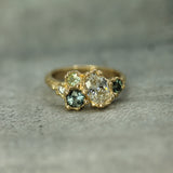 Diamond & Sapphire Mermaid Cluster Ring
