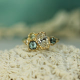Diamond & Sapphire Mermaid Cluster Ring