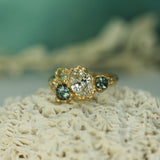 Diamond & Sapphire Mermaid Cluster Ring