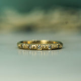 yellow gold salt & pepper diamond band