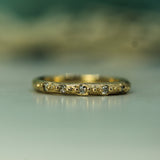 salt & pepper diamonds set in 14k yellow gold