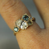 Diamond & Sapphire Mermaid Cluster Ring