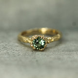 green sapphire 14k yellow gold ring