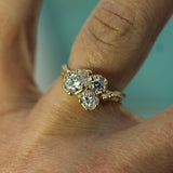 lab-grown diamond cluster ring on hand