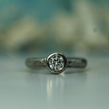 diamond set in 19k white gold