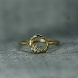Ayla swirling lab-diamond ring in 10k yellow gold