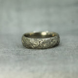 men's wedding band in 14k white gold
