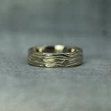 men's handcarved tree inspired wedding band