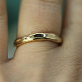 14k yellow gold calm waters band on hand