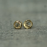 solid gold handcarved earrings