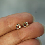 small moonswirl gold studs